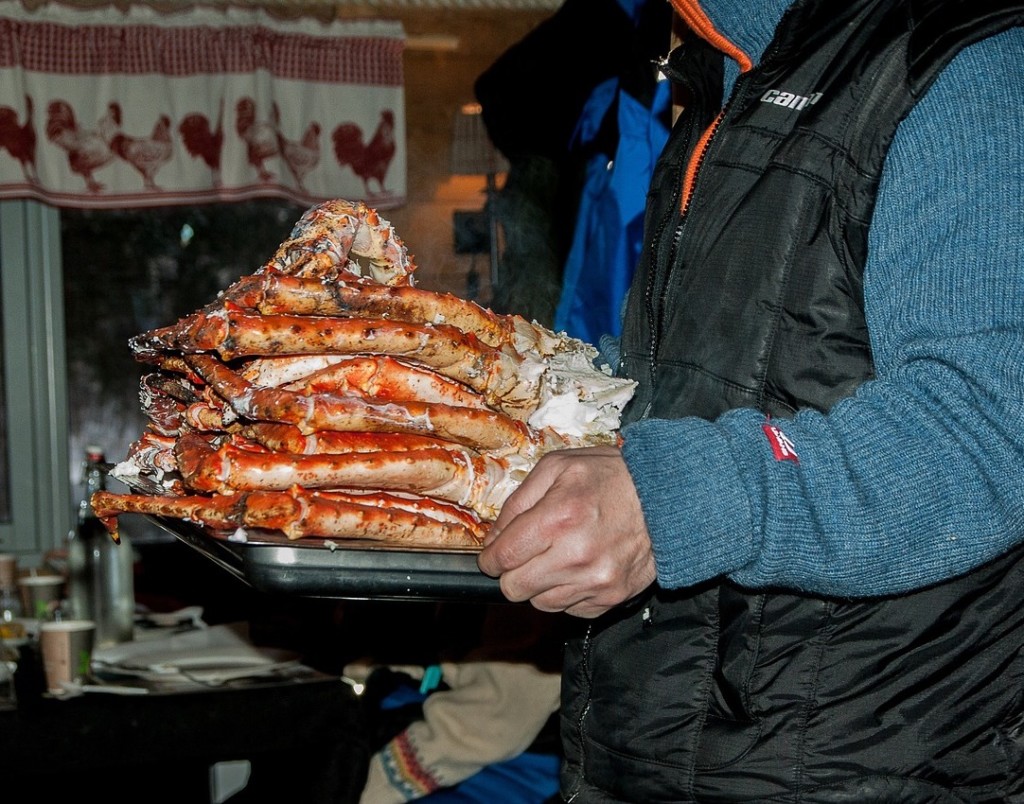 King crab case image from Kometos seafood processing plant